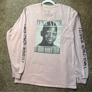 Dwayne wade world tour Pink Cotton long sleeve Shirt